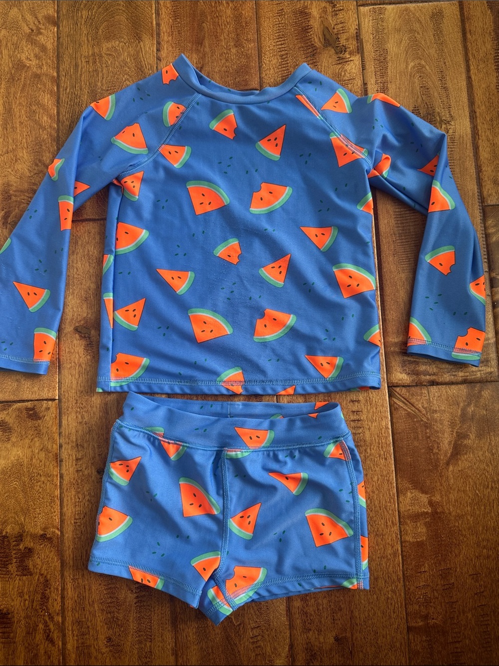 Cat & Jack Blue and Orange Watermelon Rashguard Set